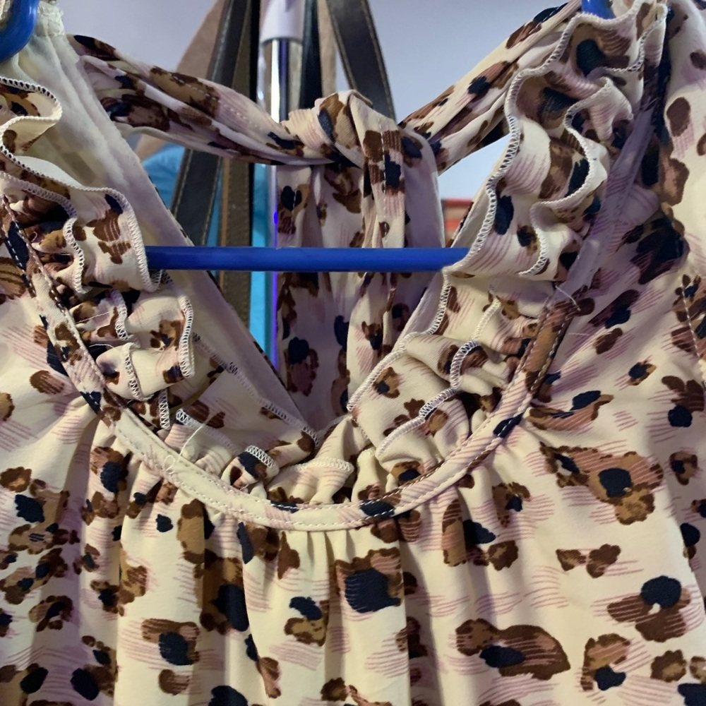 Entro Animal Print Ruffle Mini Dress - Picture 2 of 4